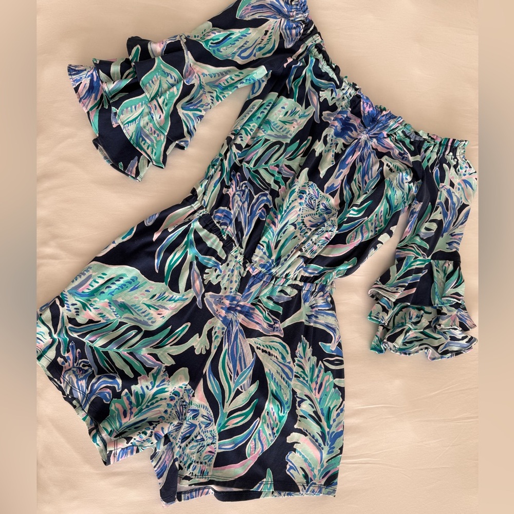 Lilly Pulitzer XS Calla Off Shoulder Romper